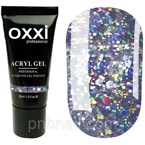 Acryl-Gel OXXI professional з блискітками No19, 30 мл