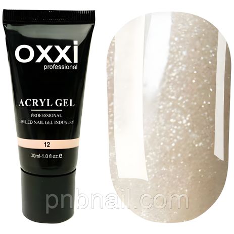 OXXI professional Acryl-Gel із шимером No12, 30 мл