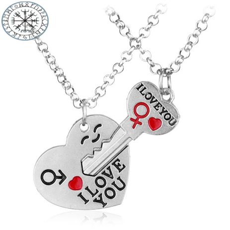 Парные подвески для двоих сердце и ключик I love you две половинки кулоны
