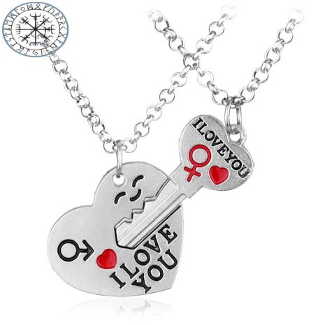 Парные подвески для двоих сердце и ключик I love you две половинки кулоны