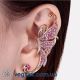 Элегантный кафф клипс на ухо Бабочка розовые кристаллы Earcuff Клип каф серьги