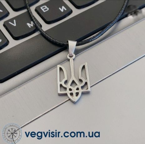 Кулон Подвеска тризуб герб трезубец України Украины на шнурке