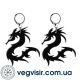Модные серьги в виде дракона черные DRAGON в стиле панк готика рок