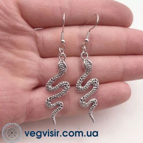 Модні сережки Snake змія у формі змії в стилі панк готика рок
