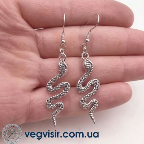 Модные серьги Snake змея в виде змеи в стиле панк готика рок