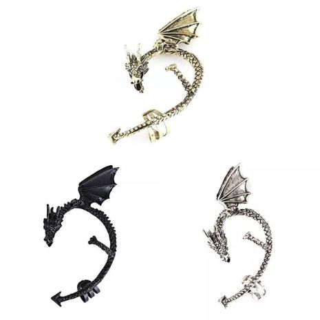 Сережка каф кліпс на вухо Дракон у вигляді дракона