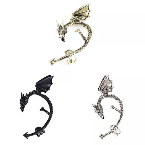 Сережка каф кліпс на вухо Дракон у вигляді дракона Сережка каф кліпс на вухо Дракон у вигляді дракона