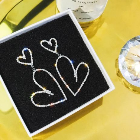 Сережки Hearts у формі серця подвійне серце