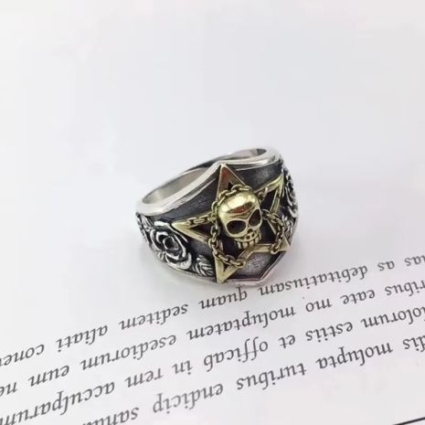 Шикарне чоловіче кільце Skull череп і Пентаграма Магія Чаклунство амулет