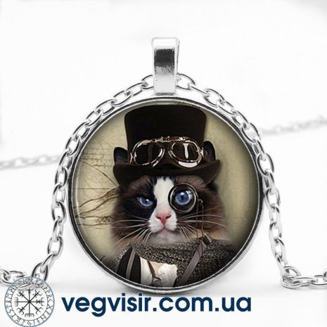 Кулон підвіски Кіт у стилі Steampunk із зображенням графства округу Аліса в чудесах