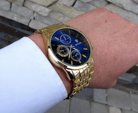 Мегакрутые мужские кварцевые часы Rolex золотой цвет Лучший подарок