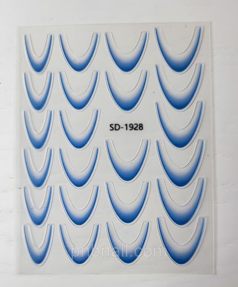 Слайдер-дизайн френч омбре (цвета в ассортименте) синий Слайдер-дизайн френч омбре (цвета в ассортименте) синий