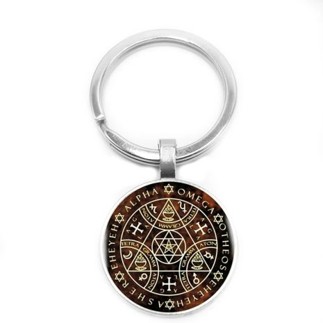 Брелок для ключів пентакль великий ключ Соломона Sigil Сигіл Магія Альфа омега амулет оберіг талісман