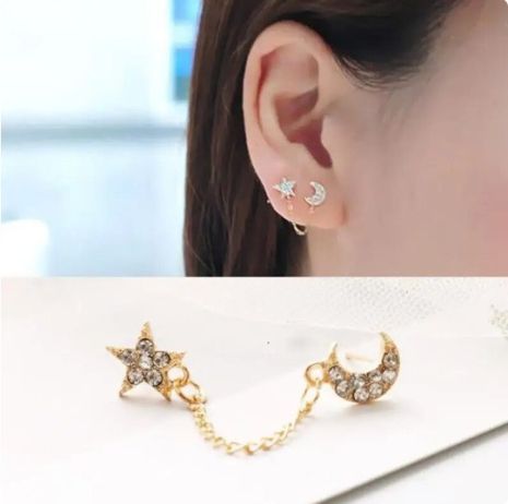 Кафф клипс на ухо Луна и Звездочка звезда Star Earcuff