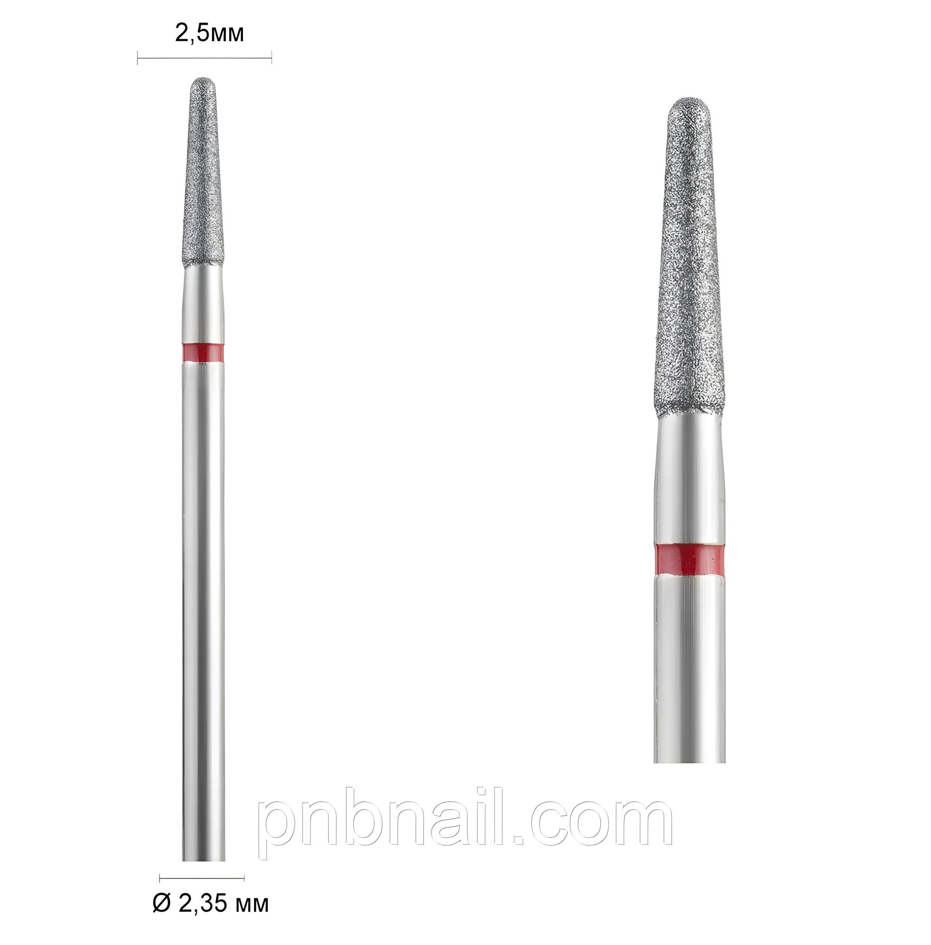 Алмазна Фреза 199 (Конус закруглений) DLX, червона 025 Алмазна Фреза 199 (Конус закруглений) DLX, червона 025