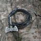 Шикарний шкіряний браслет Сокира вікінгів та Agishyalm trikvetra amulet obrait Vikings Vegvisirir
