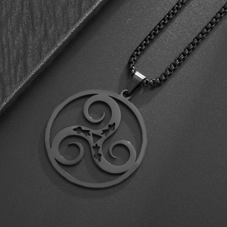 Кулон чорний Трискель Тріскеліон Teen Wolf амулет античний Кельтський Трискель