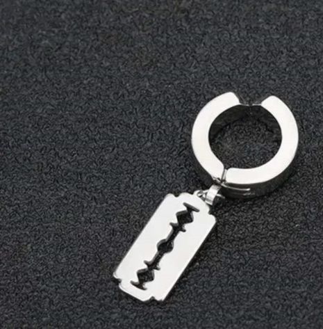 Ччоловічі сережки-кліпси лезо з лезом 1шт