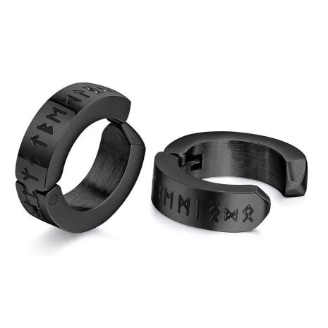 Мужские серьги клипсы скандинавские руны викингов 1шт без прокола Мужские серьги клипсы скандинавские руны викингов 1шт без прокола