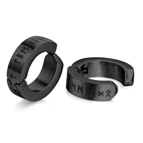 Чоловічі сережки кліпси скандинавські руни вікінгів 1шт без проколу