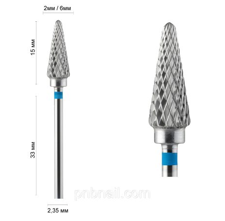 Конусная фреза синего цвета для левшей, бренд ЛІВШІ 13160 DLX
