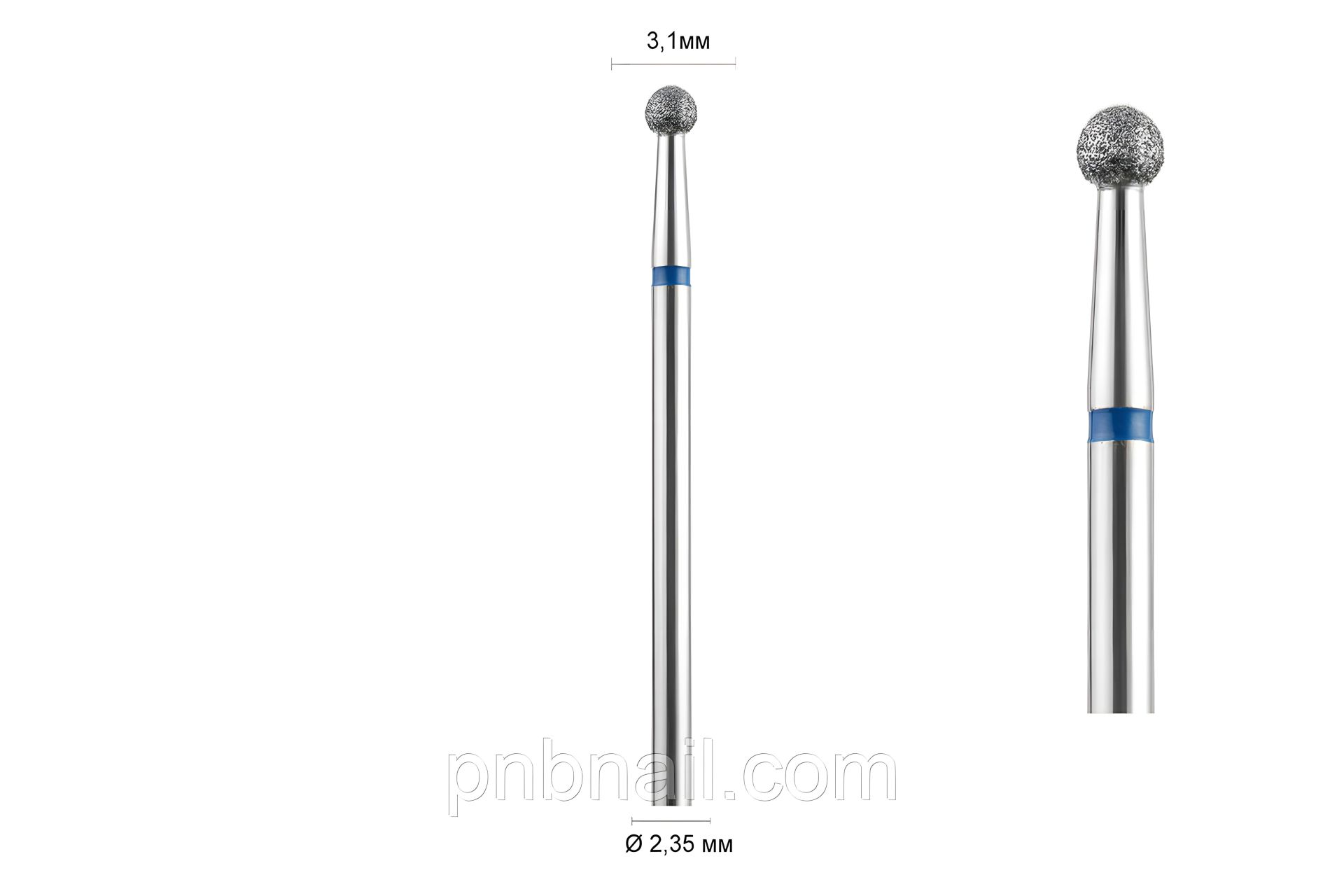 Фреза алмазна синя DLX 001 Куля 031 (розміри- 014,025,031,033,040,050) синя Фреза алмазна синя DLX 001 Куля 031 (розміри- 014,025,031,033,040,050) синя