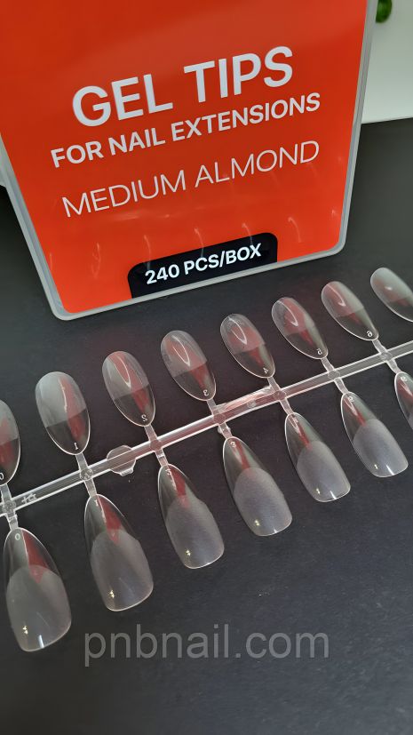 Тіпси гелеві для нарощування MEDIUM ALMOND Kodi Professional - (240 шт/уп)