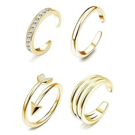 Набір жіночих кілець 4 шт. стріла на фаланги кісточки Набір жіночих кілець 4 шт. стріла на фаланги кісточки