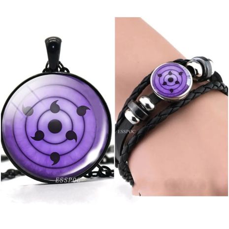 Набір кулон і браслет Наруто Sharingan Shippuuden у вигляді очей Аніме амулет талісман Naruto