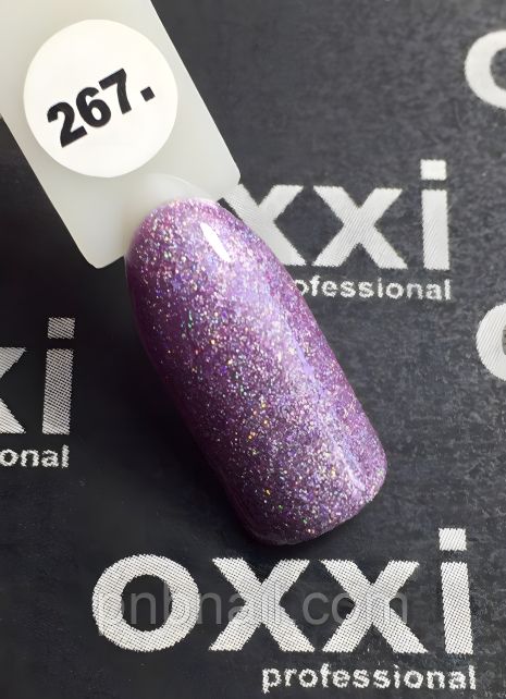 Гель-лак OXXI Professional №267 світло фіолетові голографічні блискітки, 10 мл моделі