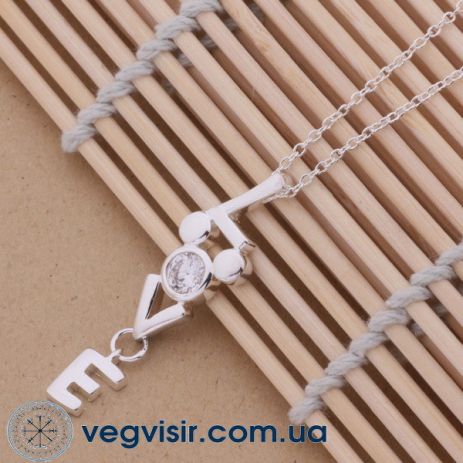 Шикарная подвеска кулон LOVE с кристаллом для влюбленных стерлинговое серебро 925 проба тиффани tiffany