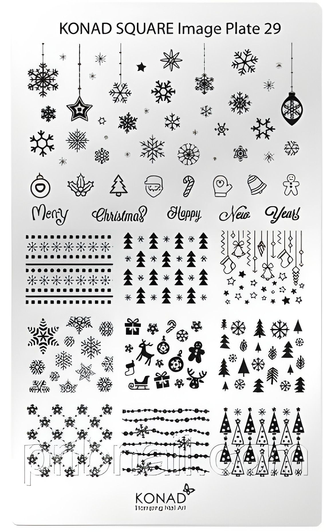 Мініпластику для стемпінгу Konad Image Plate 29 Square Мініпластику для стемпінгу Konad Image Plate 29 Square