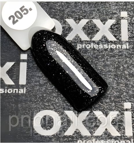 Гель-лак OXXI Professional No205 (чорно-сріблясті блискітки), 10 мл Гель-лак OXXI Professional No205 (чорно-сріблясті блискітки), 10 мл