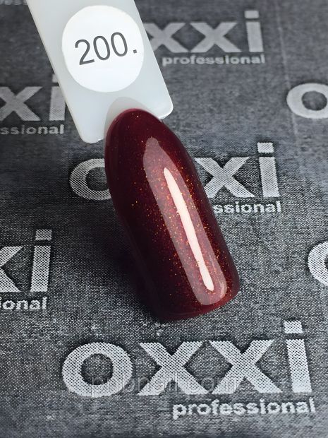 Гель-лак OXXI Professional №200 (бордовый с шиммером), 10 мл