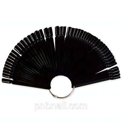 Типсы на кольце квадратные черные (палитра веер) / 50 шт.