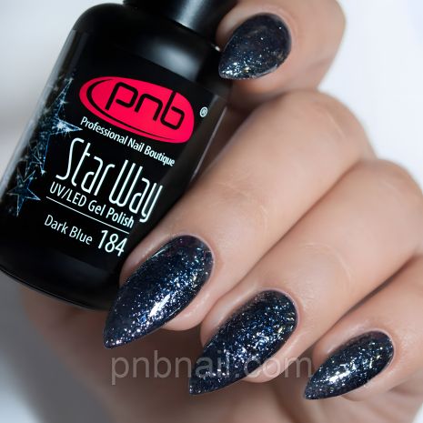 PNB Гель-лак — Dark Blue 184, 8 мл