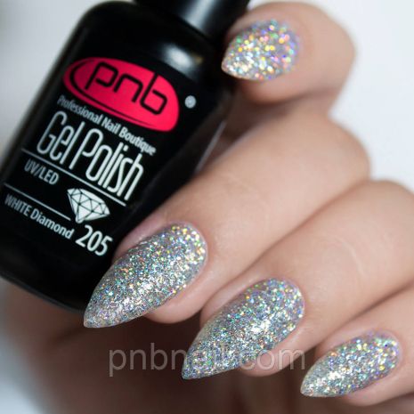 Гель-лак PNB № 205 White Diamonds, 8 мл