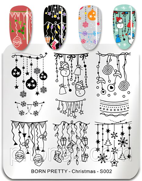 BORN PRETTY Christmas Пластина S002
