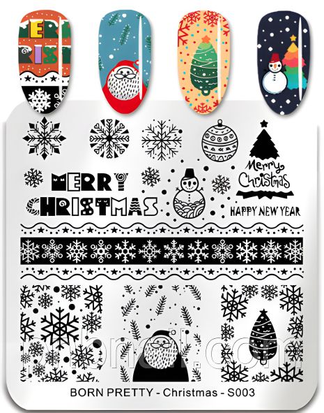 BORN PRETTY плитка для стемпинга Christmas S003