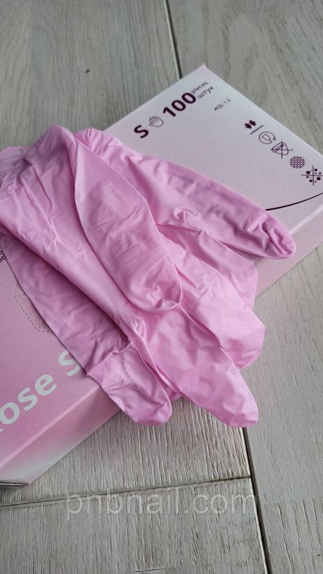 Рукавички нітрилові MediOk ROSE SAPPHIRE, 100 шт/уп.,р.S