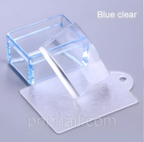 Прозрачный силиконовый штамп для стемпинга и пластиковый скрапер