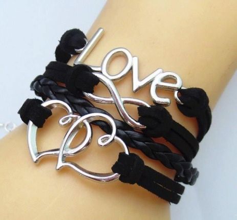 Браслет LOVE знак бесконечности сердце