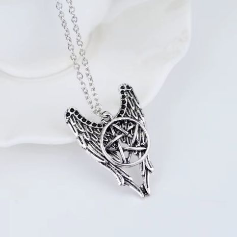 Подвеска Крылья ангела с пентаграммой Кулон амулет пентаграмма Сверхъестественный талисман