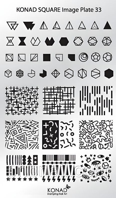 Мини-пластина для стемпинга Konad Square Image Plate 33