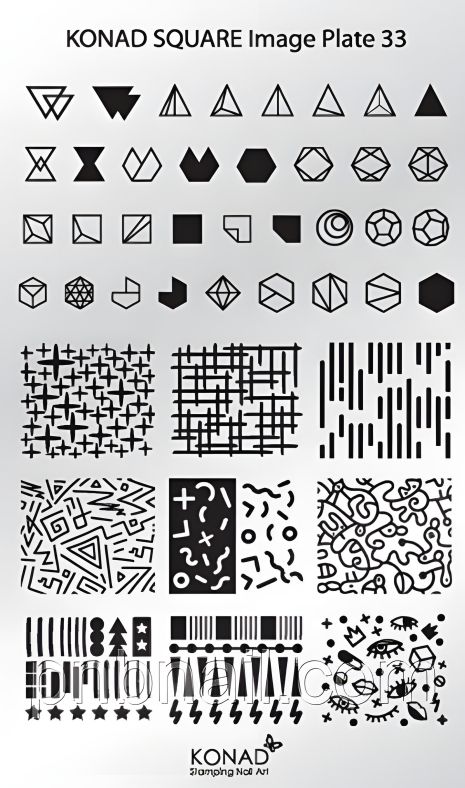 Мини-пластина для стемпинга Konad Square Image Plate 33 Мини-пластина для стемпинга Konad Square Image Plate 33