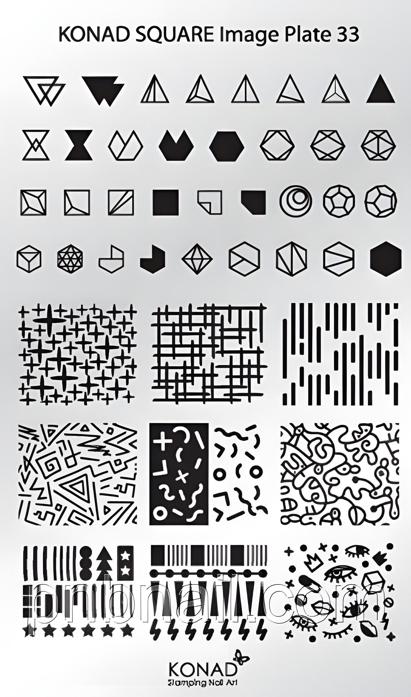 Мини-пластина для стемпинга Konad Square Image Plate 33 Мини-пластина для стемпинга Konad Square Image Plate 33