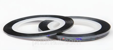 Скотч-стрічка для дизайну нігтів, кольори в асортименті, 1 мм, чорний Скотч-стрічка для дизайну нігтів, кольори в асортименті, 1 мм, чорний