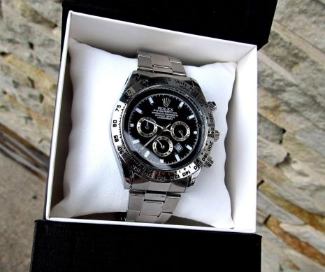 Mega Cool Чоловічі кварцові годинники Rolex у срібному кольорі найкращий подарунок