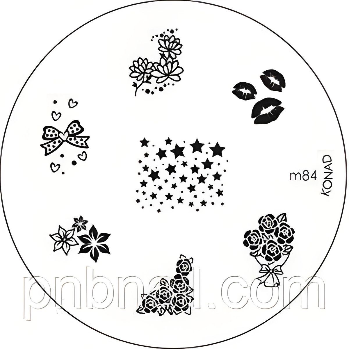 Диск для стемпинга Конад трафарет М84 Диск для стемпинга Конад трафарет М84