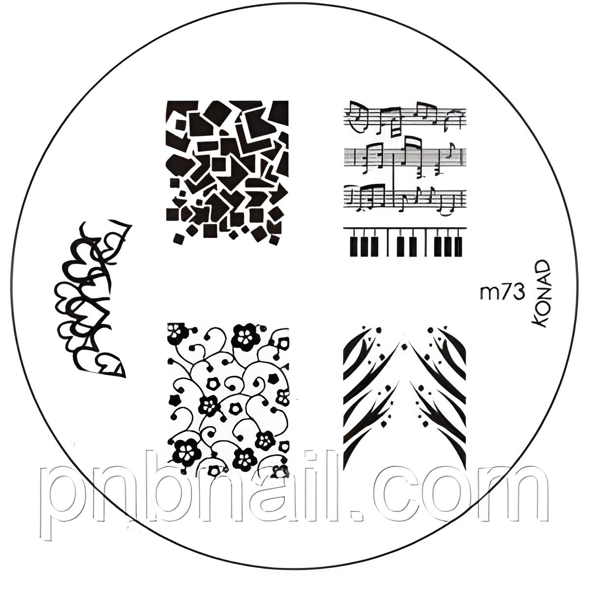 Диск для стемпінгу KONAD трафарет М 73 Диск для стемпінгу KONAD трафарет М 73